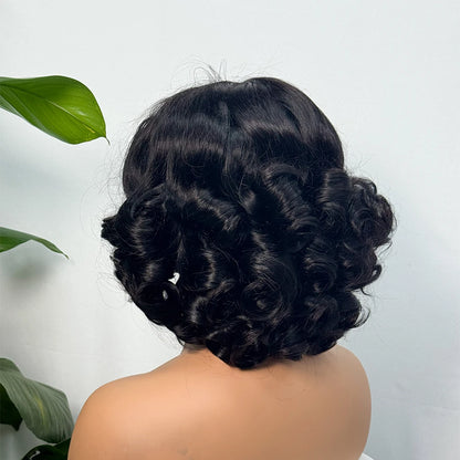 330% Demnsity 5x5 Lace Loose Bouncy Human Hair Wigs Loose Bouncy Curly Closure Human Hair Colorful Double Drawn Wig for Woman