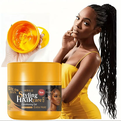 Hair Styling Gel-Strong Hold Hair Gel for Men,Women, 24H Non-Sticky, No Flake, Extreme Shine, Styling Fragmented Hair, Braid gel
