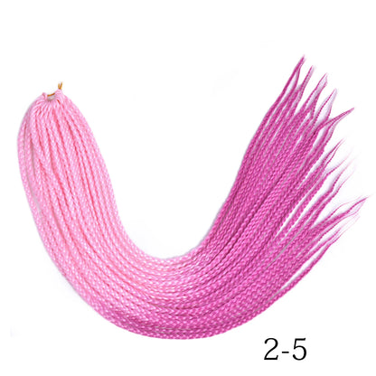 Synthetic Box Braids Hair Colored Crochet Hair 24"