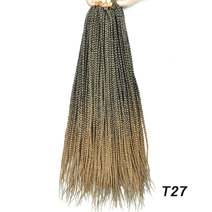 Synthetic Box Braids Hair Colored Crochet Hair 24"