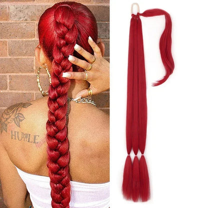 30 Inch Braided Ponytail with Rubber Synthetic DIY Blonde Braids False Hair Ponytail for Women Long Braid Horse Tail \;]'/.