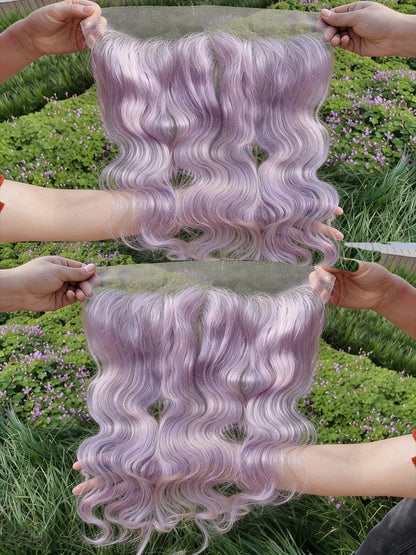 Magic Lavender Purple Colored Bundles With Closure Frontal Wholesale Body Wave Bundles with Closure Remy