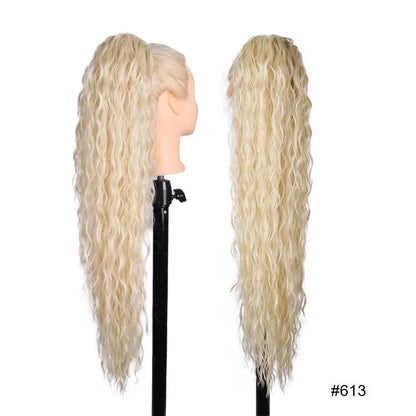 Julilanna Synthetic Kanekalon Futura Fiber Body Ocean Curly Brazilian Straight Water Wave Hair Extensions Synthetic Ponytail