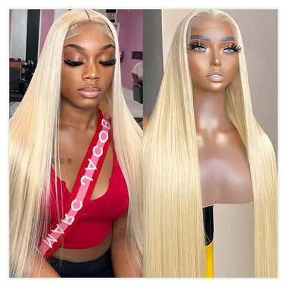Hot Pink Wig Straight Human Hair Wig Brazilian Raw 13X6 Hd Lace Frontal Wig 613 Blonde Lace Front Wigs For Women 200 250 Density