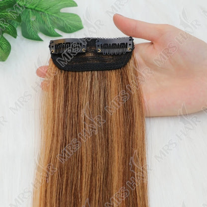 MRS HAIR Clip in Extentions Human Hair Machine Remy Clip ins Add Top/Side Volume For Short Hair 10-30cm  Hairpiece