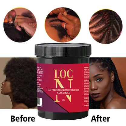 Loc Twists Braids Wave Edge Gel Extra Hold Hair Control Styling Braiding Cream Hair Styling Product Wholesale Custome Label 16OZ