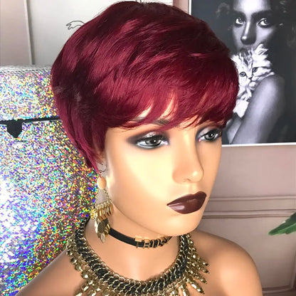 Short Hair Wigs, Pixie Cuts Wigs, Short Straight Black Ladies Wigs Synthetic Short Wigs For Black Women African American Women