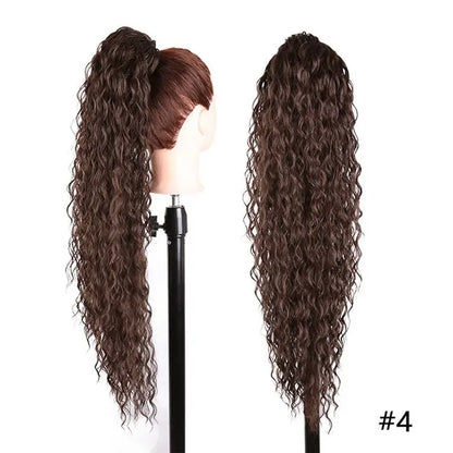 Julilanna Synthetic Kanekalon Futura Fiber Body Ocean Curly Brazilian Straight Water Wave Hair Extensions Synthetic Ponytail