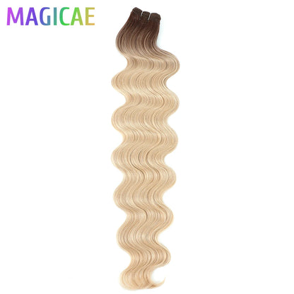30Inches Ombre Blond T1B/27# 200g Body Wave Brown 12# M816 Highlight P27/613 White 58# Bio Protein Synthetic Hair Weave Bundles