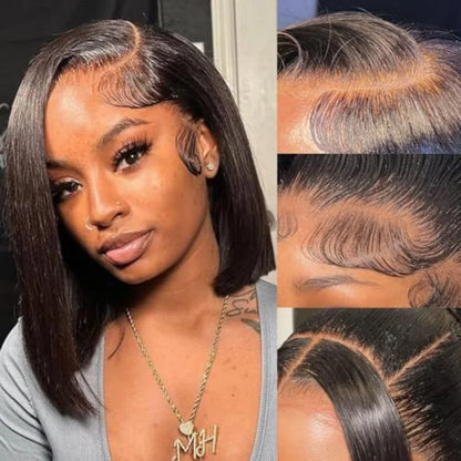 Bob Wig Human Hair 100% Short Straight Lace Front Wig 4X4 5X5 Hd Lace Closure Wig Glueless Wear And Go 13X6 Hd Lace Frontal Wig