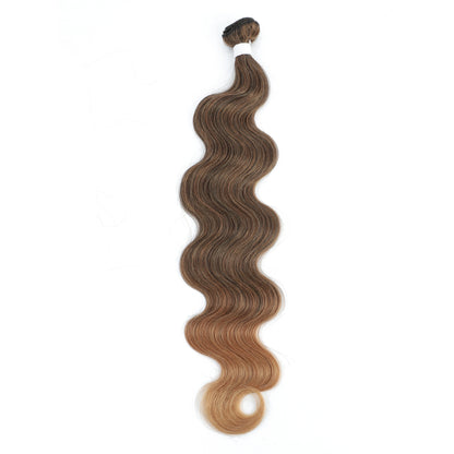 Blond 613 Sliver Gray Body Wave Hair Bundles 26 Inches Highlight Piano 27/613 Natural Synthetic Hair Weave Ombre Brown Ponytail