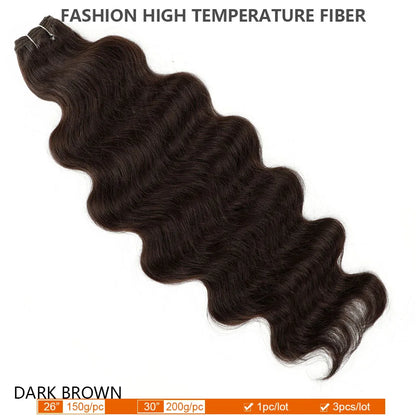 30Inches Ombre Blond T1B/27# 200g Body Wave Brown 12# M816 Highlight P27/613 White 58# Bio Protein Synthetic Hair Weave Bundles