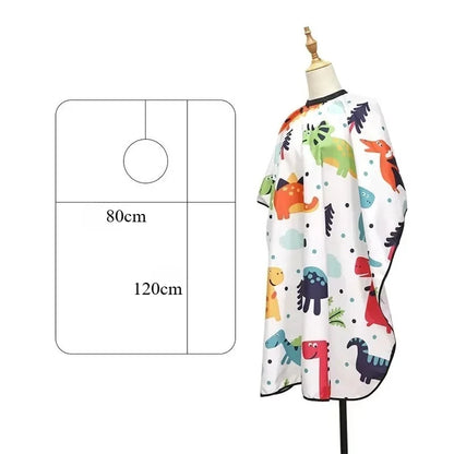 Kids Cartoon Haircut Hairdresser Cape Professional Hair-Cut Salon Barber Wrap Waterproof Cutting Gown Hair Care Styling Supplies