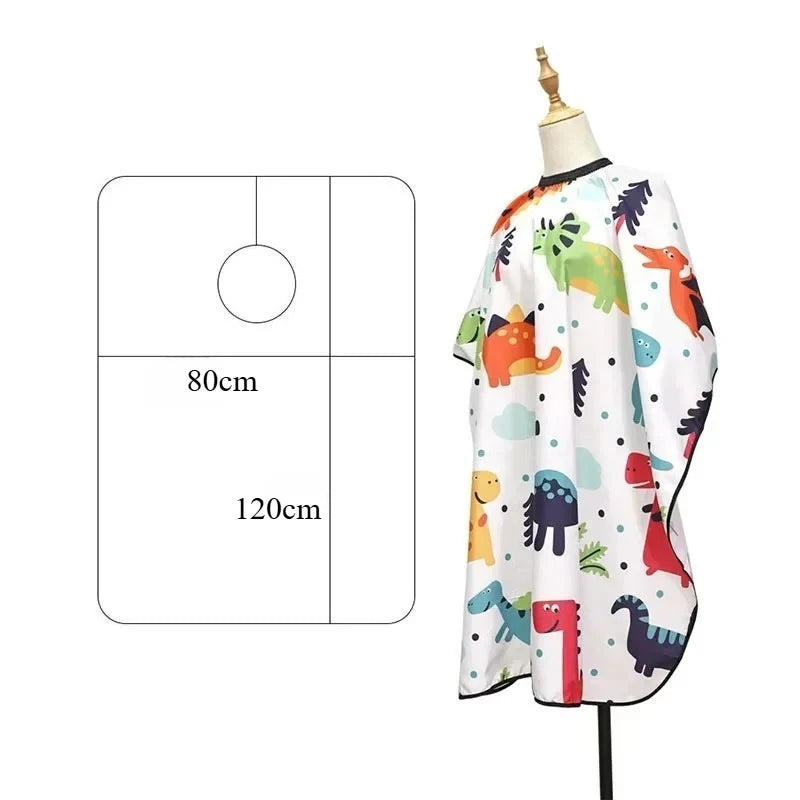 Kids Cartoon Haircut Hairdresser Cape Professional Hair-Cut Salon Barber Wrap Waterproof Cutting Gown Hair Care Styling Supplies