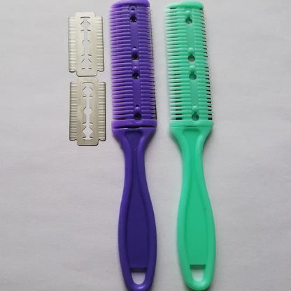 Hair Shaving Comb With Razor Blade Hair Brushes Hair Trimmer Cutting Thinning Haircut Tool Professional Barber Salon Hairs Knife