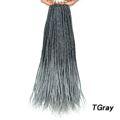 Synthetic Box Braids Hair Colored Crochet Hair 24"