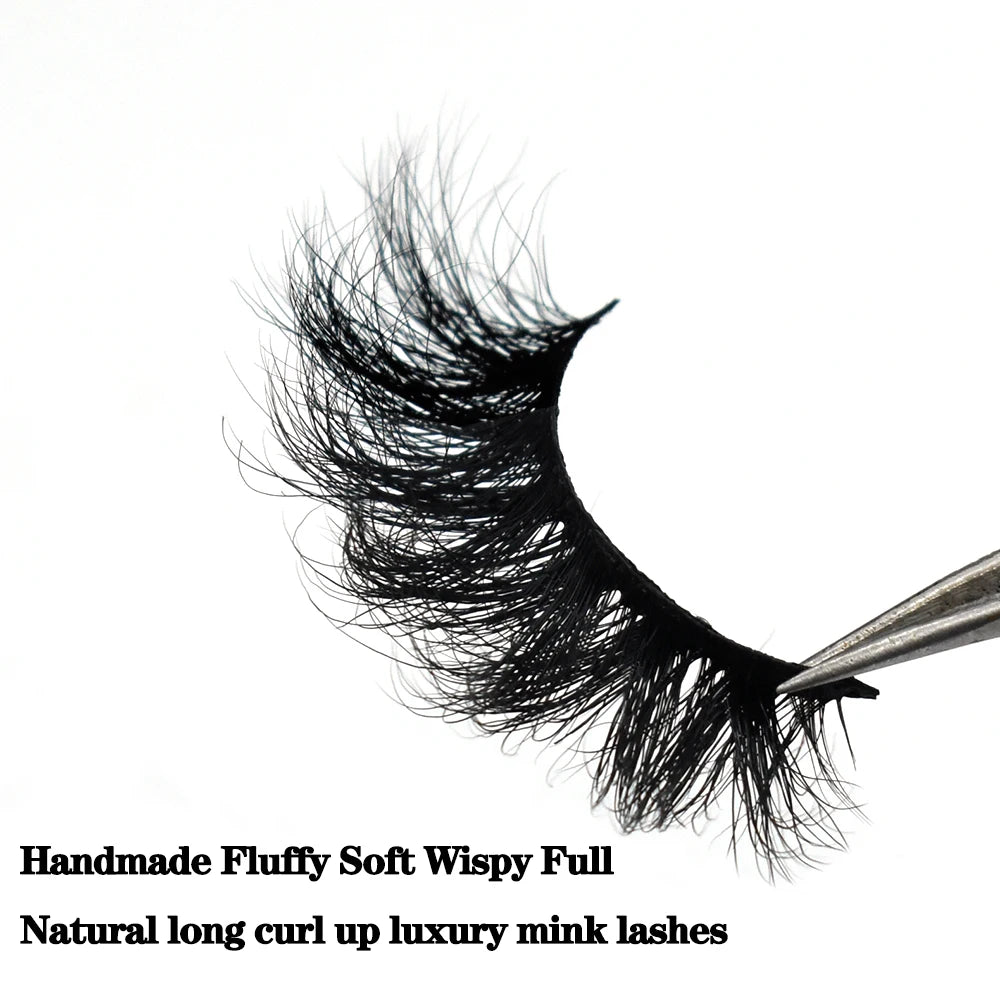 FOXESJI 3D Mink Lashes False Eyelashes Fluffy Thick Cross Wispy Natural Eye lashes Mink Soft Lash Extension Supplies Makeup Set