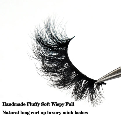 FOXESJI 3D Mink Lashes False Eyelashes Fluffy Thick Cross Wispy Natural Eye lashes Mink Soft Lash Extension Supplies Makeup Set