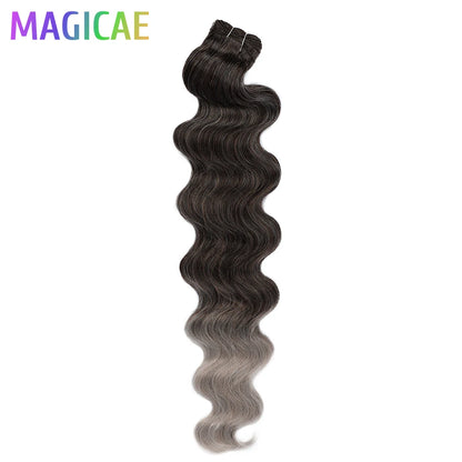 30Inches Ombre Blond T1B/27# 200g Body Wave Brown 12# M816 Highlight P27/613 White 58# Bio Protein Synthetic Hair Weave Bundles