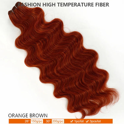 30Inches Ombre Blond T1B/27# 200g Body Wave Brown 12# M816 Highlight P27/613 White 58# Bio Protein Synthetic Hair Weave Bundles