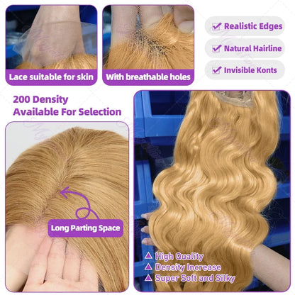 30 36 Inch Honey Blonde Wig Human Hair