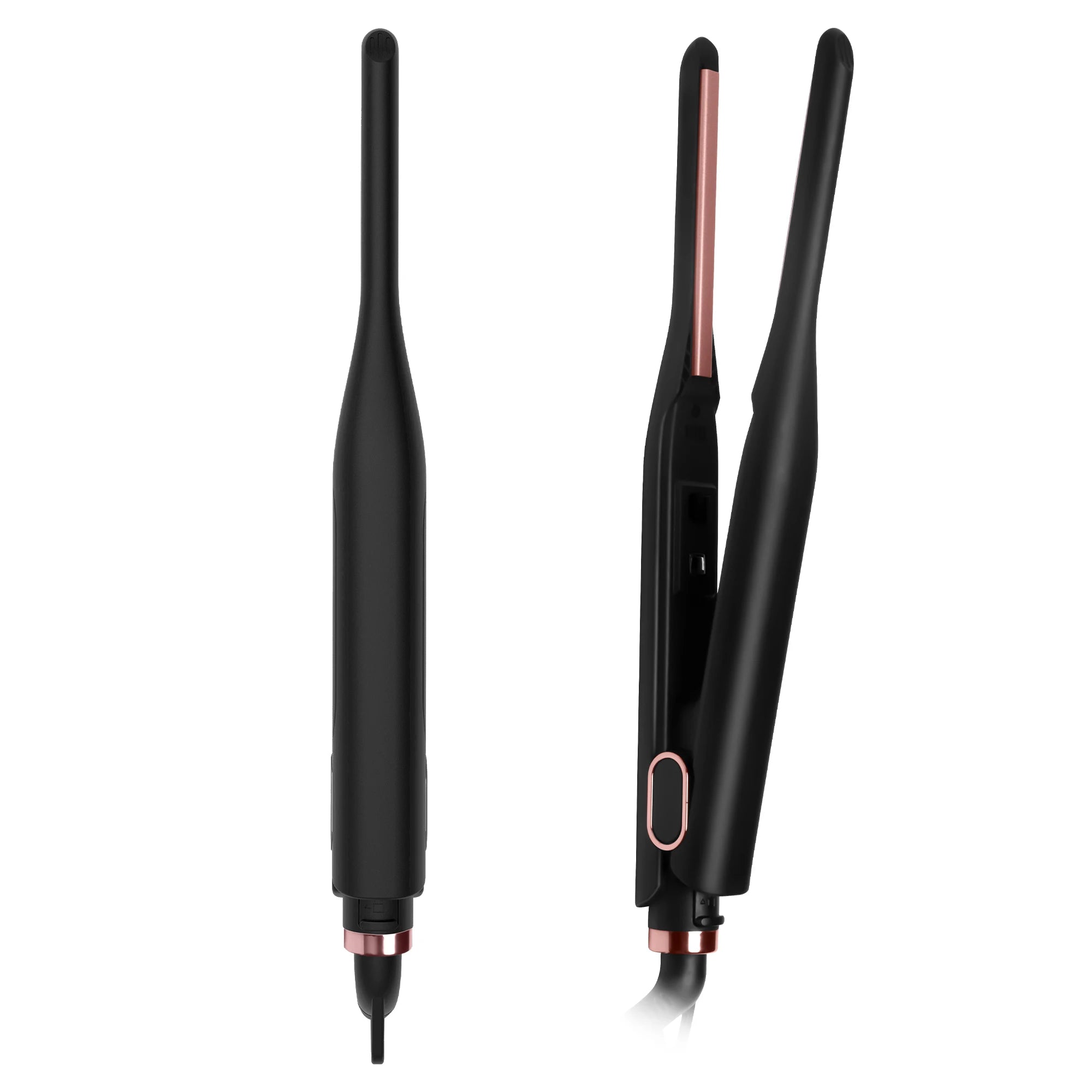 Small Flat Iron for Short Hair, Temperature Adjustable Pencil Flat Iron Fast Heat Up, 3/10 Inch Beard Straightening Iron