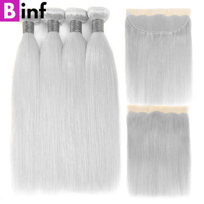 Grey Color Bundles With Closure