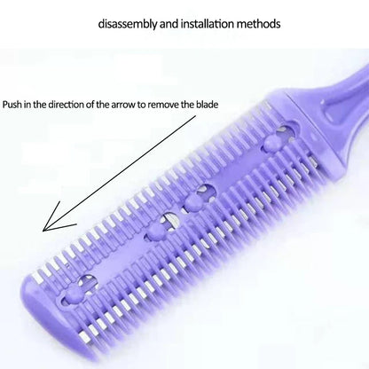 Hair Shaving Comb With Razor Blade Hair Brushes Hair Trimmer Cutting Thinning Haircut Tool Professional Barber Salon Hairs Knife