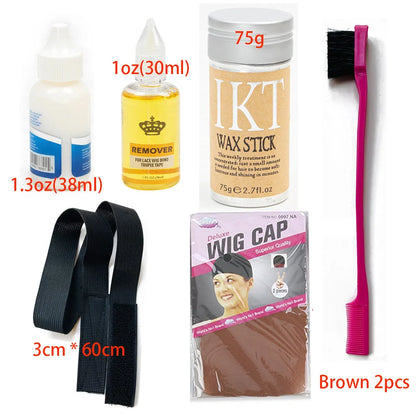 Wig Installation Kit Set Adhesive Bold Glue Remover Wax Stick Walker Tape Ultra Hold Glue Got 2b Glue Spray for hair extension
