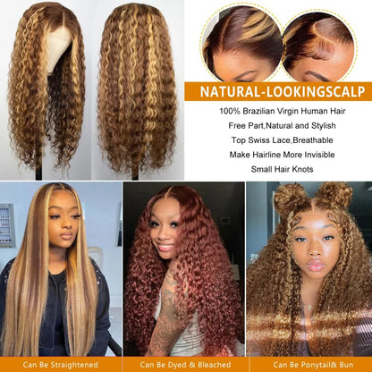 Deep Wave Highlight Lace Front Wig