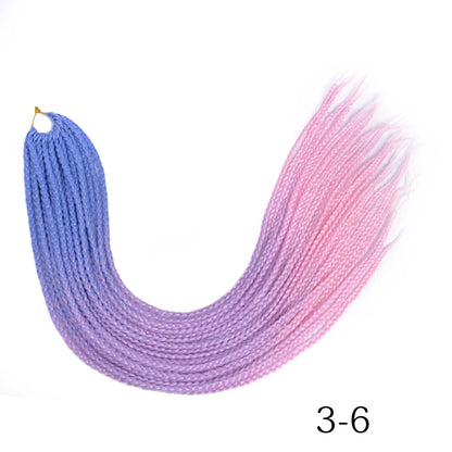 Synthetic Box Braids Hair Colored Crochet Hair 24"