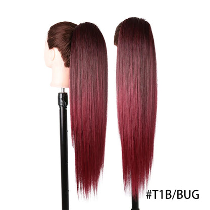 Julilanna Synthetic Kanekalon Futura Fiber Body Ocean Curly Brazilian Straight Water Wave Hair Extensions Synthetic Ponytail