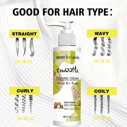 Love Your Curly Hair - All in One Curly Cream Styling, Anti-Curly Curly Cream Curly Hair, Repair, Definition, Hydrating Japanese Style and Shea Butter, 150g