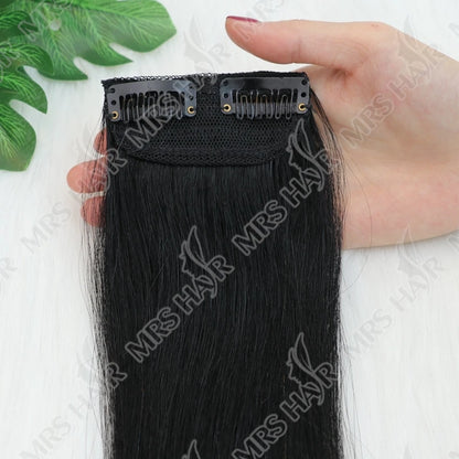 MRS HAIR Clip in Extentions Human Hair Machine Remy Clip ins Add Top/Side Volume For Short Hair 10-30cm  Hairpiece