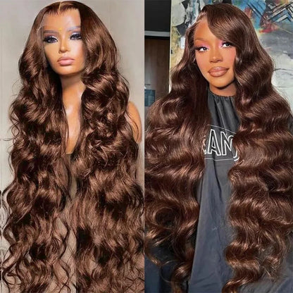 Chocolate Brown Human Hair Wig 13X6 Hd Lace