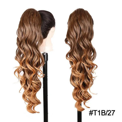 Julilanna Synthetic Kanekalon Futura Fiber Body Ocean Curly Brazilian Straight Water Wave Hair Extensions Synthetic Ponytail