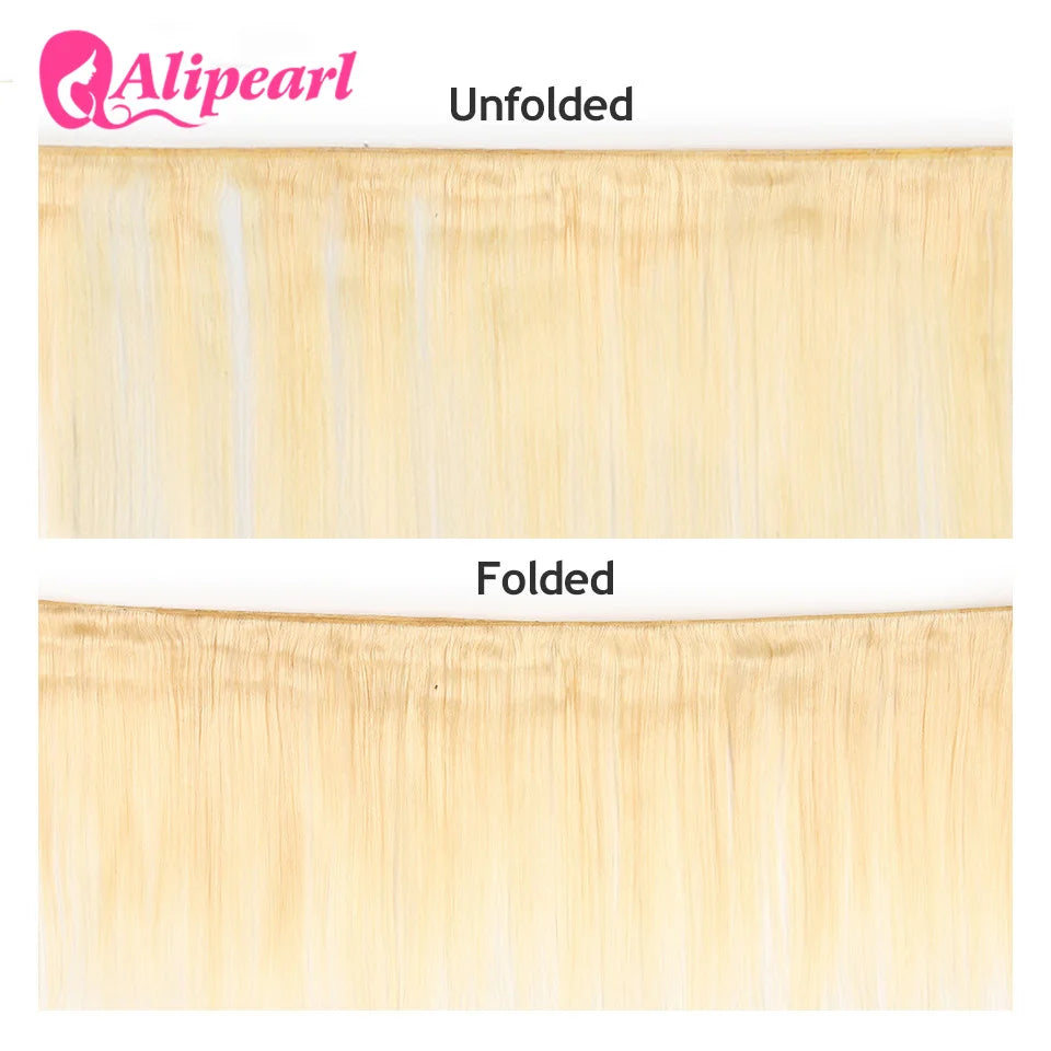 AliPearl 613 Blonde Human Hair Bundles 3 Bundles Deal Brazilian Hair Weave Human Hair Bundles for Black Women Double Strong Weft