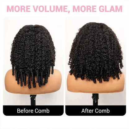 250% Density Burmese Curly Human Hair Wig  13x4 HD Transparent Lace Frontal Wigs Pre Plucked Rem Burmese Human Hair Wigs 28 Inch