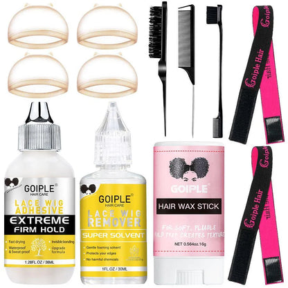 Wig Kit Set Lace Melting Spray for Lace Front Invisible Wig Glue for Wigs Lace Glue Wig Installation Kit Set  for Wig Install