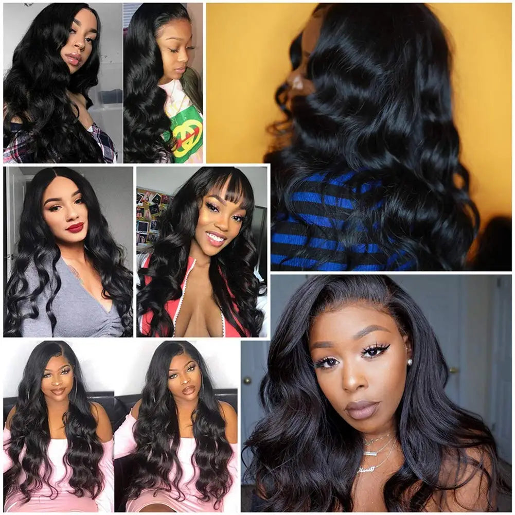 13x4 Body Wave Lace Frontal Wig Brazilian Body Wave 13x6 Transparent Lace Front Human Hair Wigs Remy Pre Plucked 180% bling Hair
