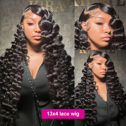40 42 Inch Loose Wave 13x6 HD Lace Frontal Wig Human Hair Brazilian Loose Deep Waves Curly Wigs Lace Front