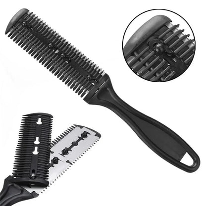 Hair Shaving Comb With Razor Blade Hair Brushes Hair Trimmer Cutting Thinning Haircut Tool Professional Barber Salon Hairs Knife