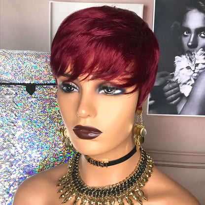Short Hair Wigs, Pixie Cuts Wigs, Short Straight Black Ladies Wigs Synthetic Short Wigs For Black Women African American Women