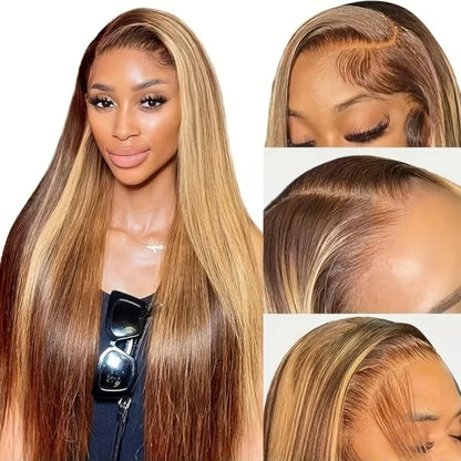 Highlight Human Hair 100% 13X6 Hd Lace Frontal Wig