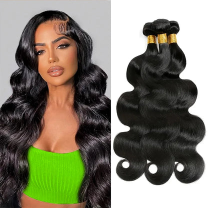 Body Wave Bundles Human Hair Brazilian Remy Human Hair Weave Bundles Natural Black 1/3/4 PCS Bundle Hair Weave Extensions