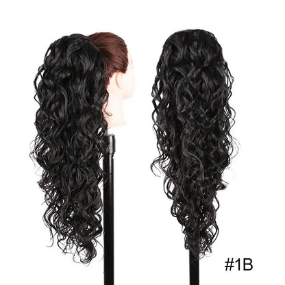 Julilanna Synthetic Kanekalon Futura Fiber Body Ocean Curly Brazilian Straight Water Wave Hair Extensions Synthetic Ponytail