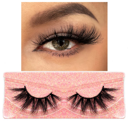 FOXESJI 3D Mink Lashes False Eyelashes Fluffy Thick Cross Wispy Natural Eye lashes Mink Soft Lash Extension Supplies Makeup Set