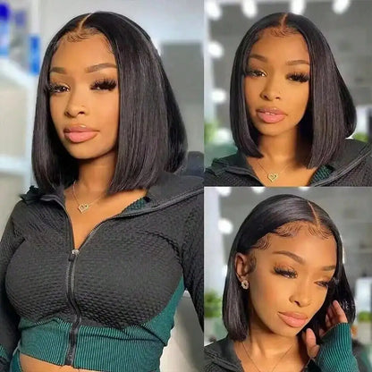 13x4 HD Lace Frontal Straight Human Hair Wig 250% Density Glueless Brazilian Human Hair Wig with Baby Hair Natural Color
