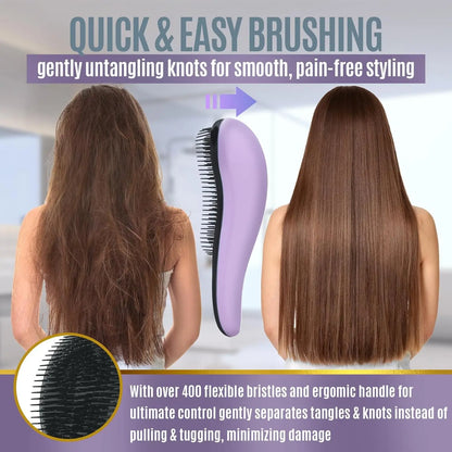 Hair Brush For Kids And Adults, Gentle Hair Care Wet Brush With Soft Flexible Bristles For Straight, Natural, Curly, Dry