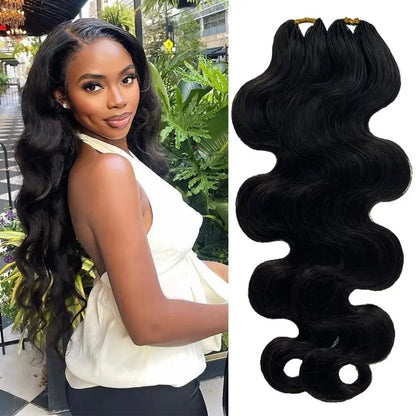 Natural Color Body Wave Pre-Separated Crochet Hair Knotless Pre-Separated Feather Crochet Braid Hair Extensions 26Inch For Women